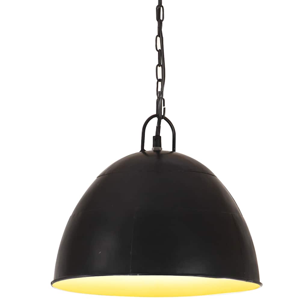 vidaXL Lámpara colgante vintage redonda 25 W negra 31 cm E27