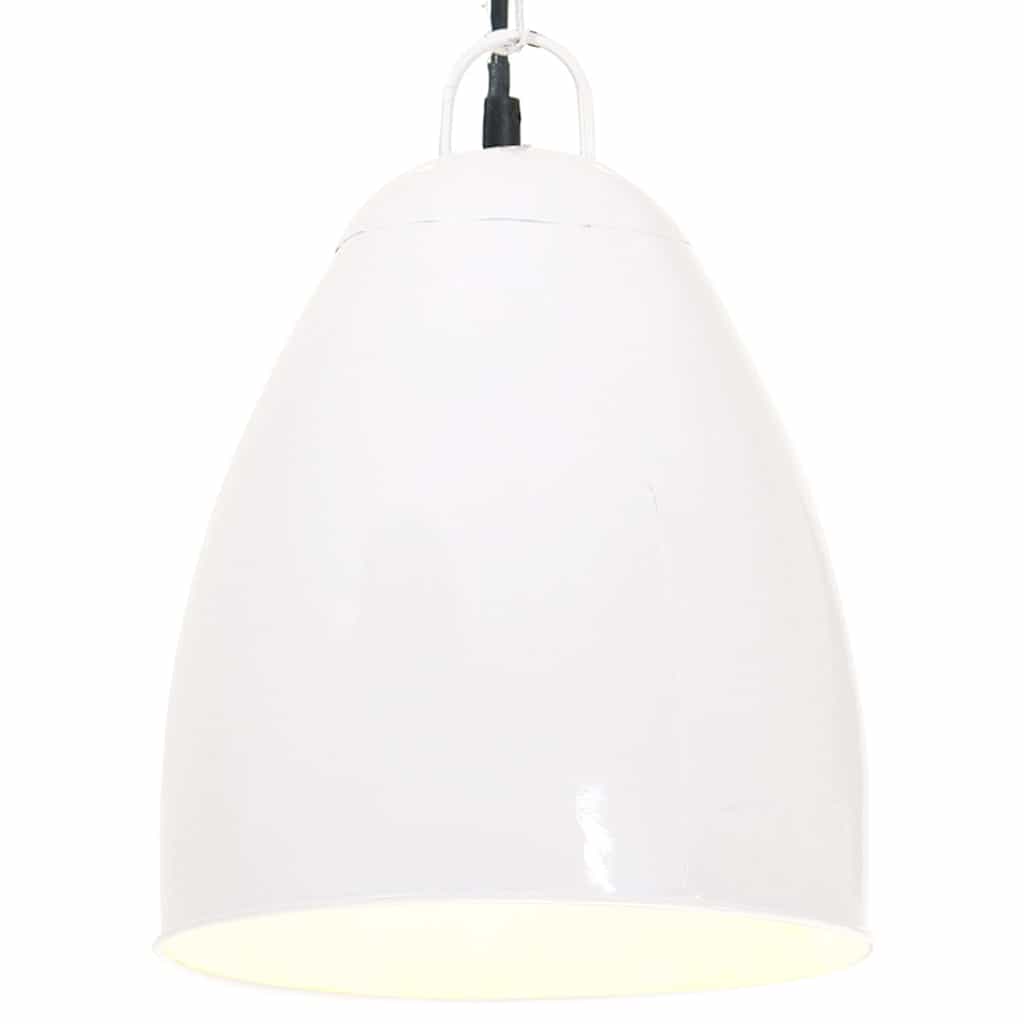 vidaXL Lámpara colgante industrial redonda 25 W blanca 32 cm E27