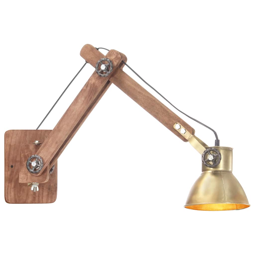 vidaXL Lámpara de pared redonda estilo industrial latón E27