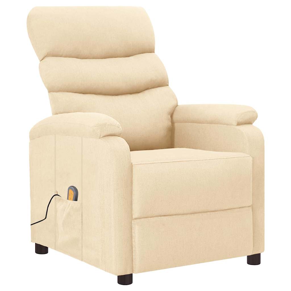 vidaXL Sillón de masaje de tela color crema