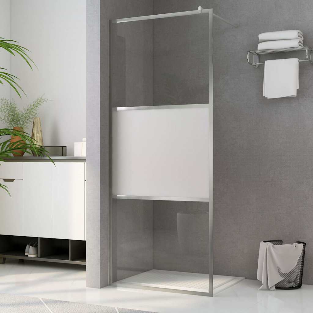 vidaXL Mampara de ducha accesible vidrio ESG medio esmerilado 90x195cm