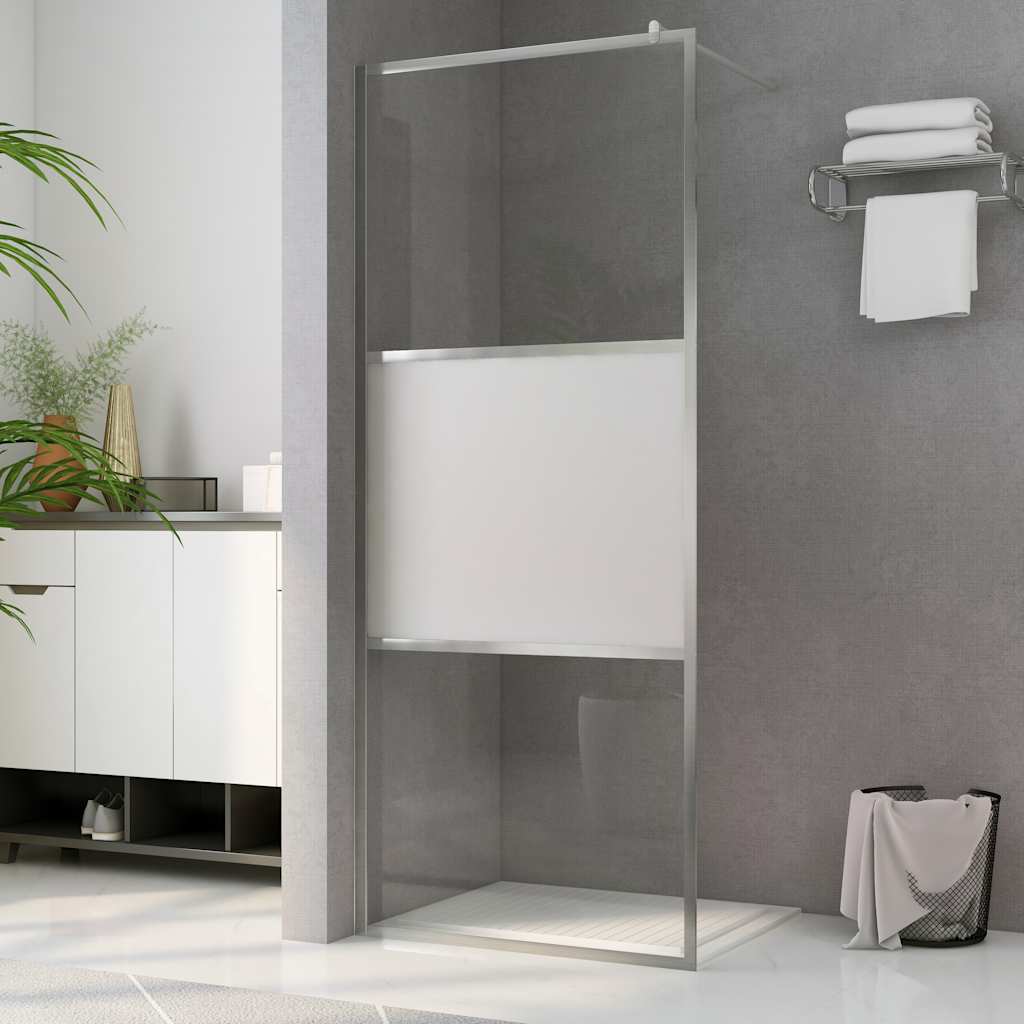 vidaXL Mampara ducha accesible vidrio ESG medio esmerilado 115x195 cm