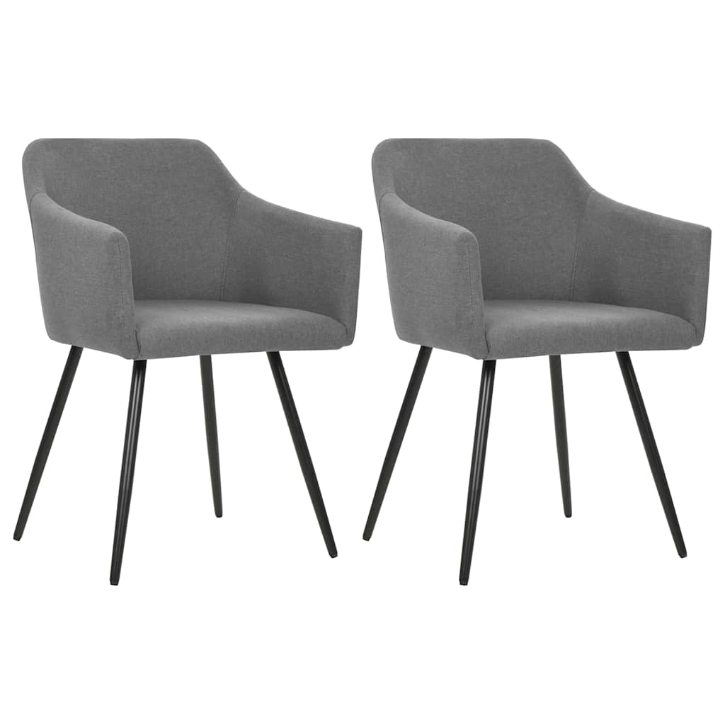 vidaXL Sillas de comedor giratorias 2 unidades tela gris claro