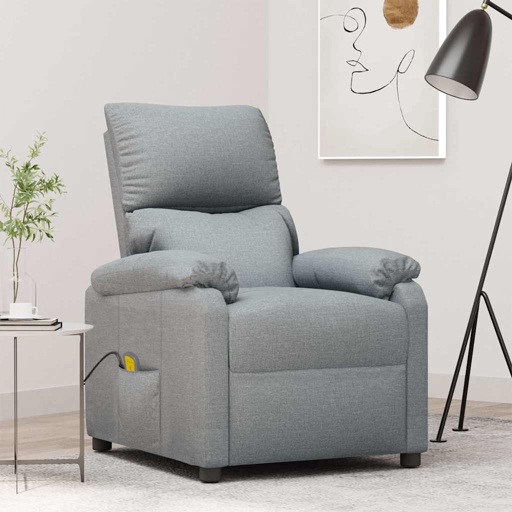 vidaXL Sillón de masaje tela gris claro