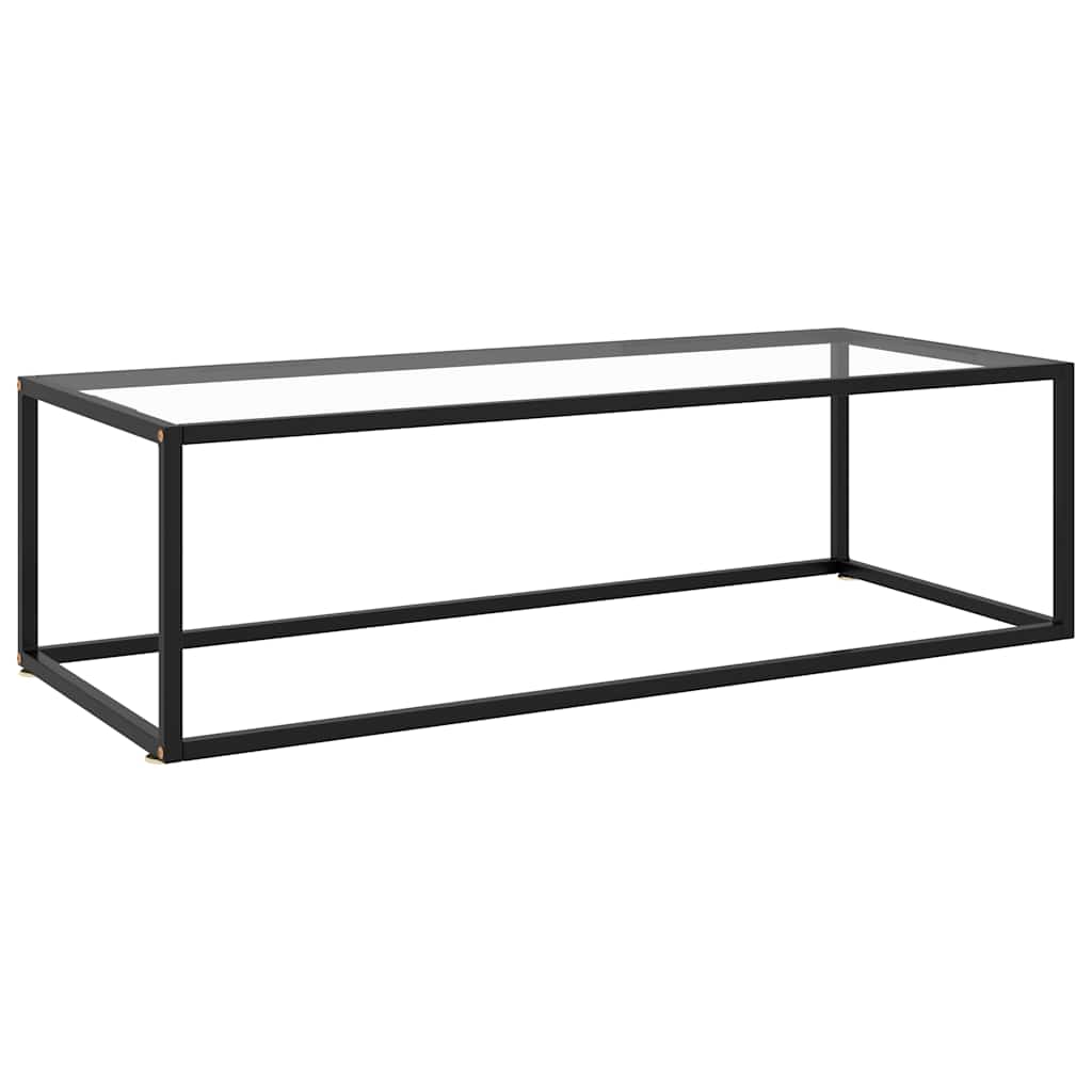 vidaXL Mesa de centro negra con vidrio templado 120x60x35 cm