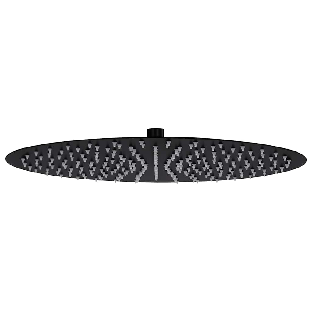 vidaXL Cabezal de ducha efecto lluvia acero inox redondo negro 40 cm
