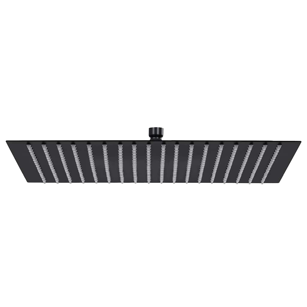 vidaXL Cabezal ducha efecto lluvia acero inox cuadrado 50x50 cm negro