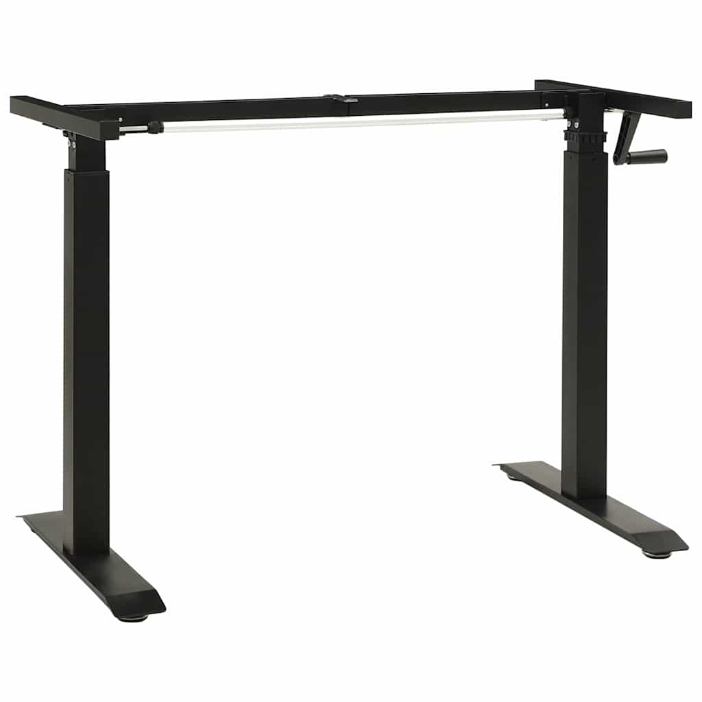 vidaXL Estructura de escritorio de altura ajustable manivela negro