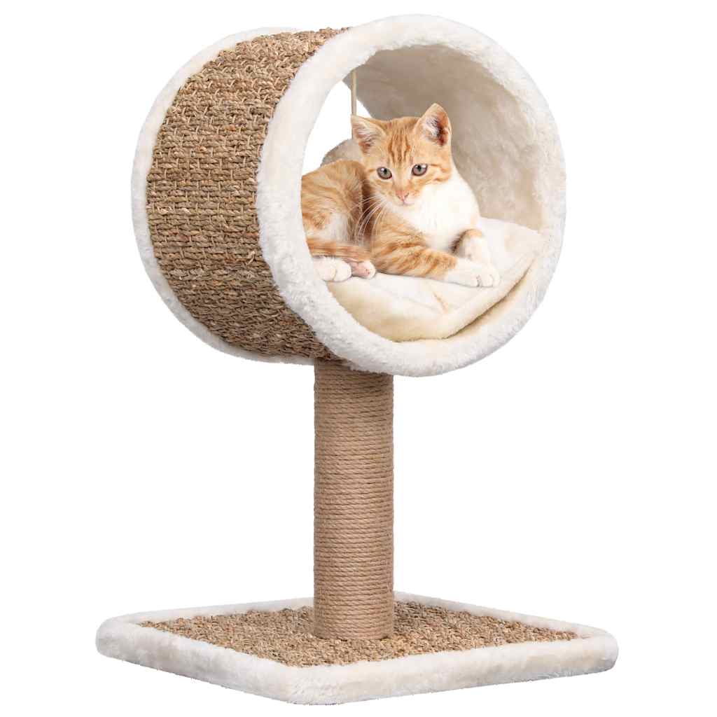 vidaXL Árbol para gatos túnel superior y juguete hierba marina 56 cm