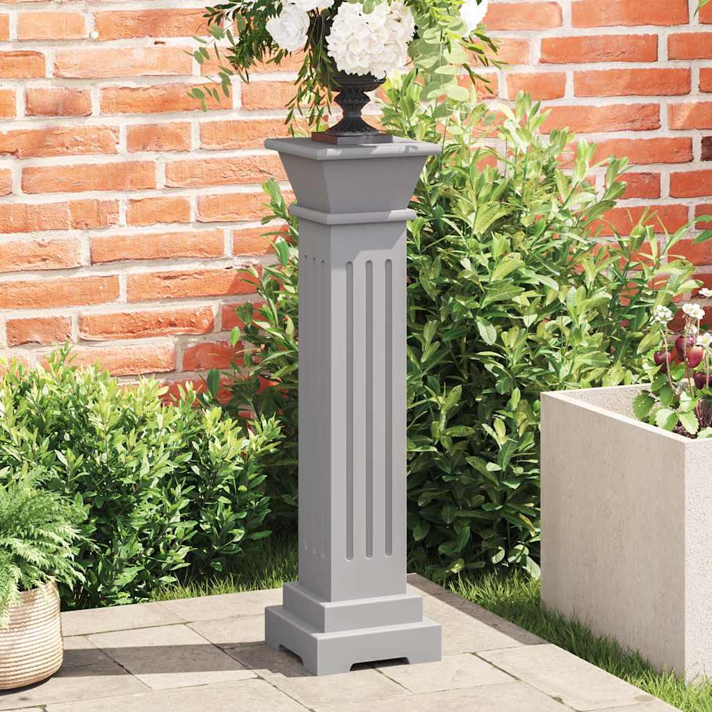 vidaXL Soporte plantas pilar cuadrado clásico gris 17x17x66 cm MDF
