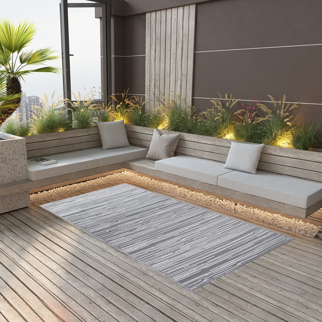 vidaXL Alfombra de exterior PP ARAKIL gris 190x290 cm