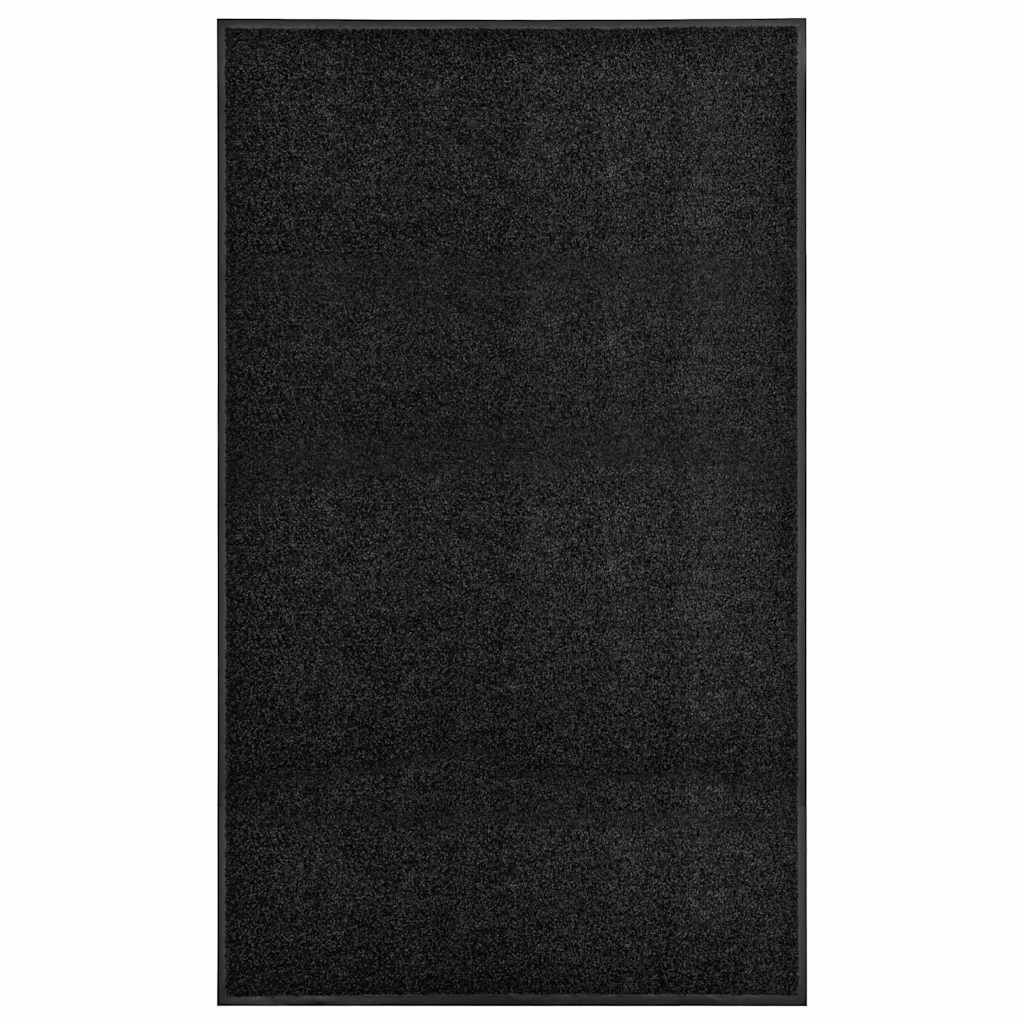 vidaXL Felpudo lavable negro 90x150 cm