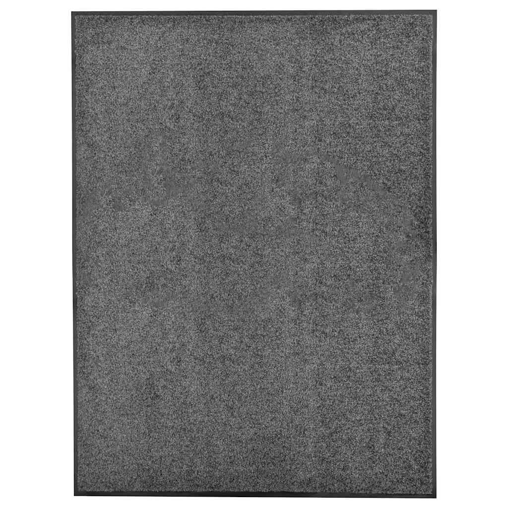 vidaXL Felpudo lavable gris antracita 90x120 cm