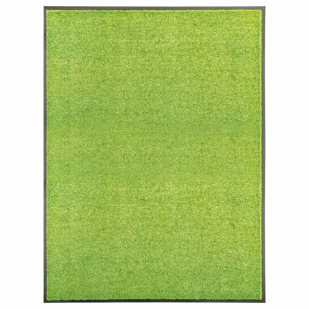 vidaXL Felpudo lavable verde 90x120 cm