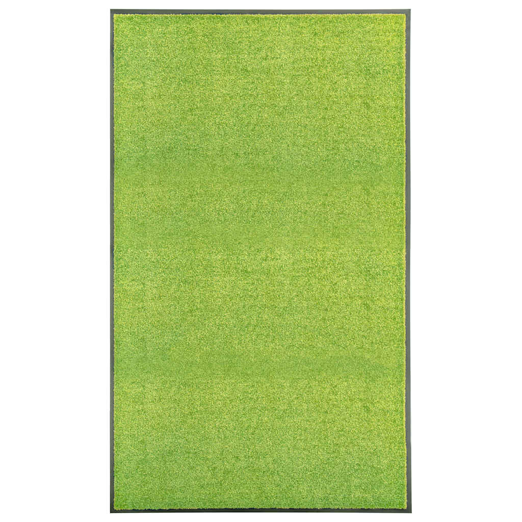 vidaXL Felpudo lavable verde 90x150 cm
