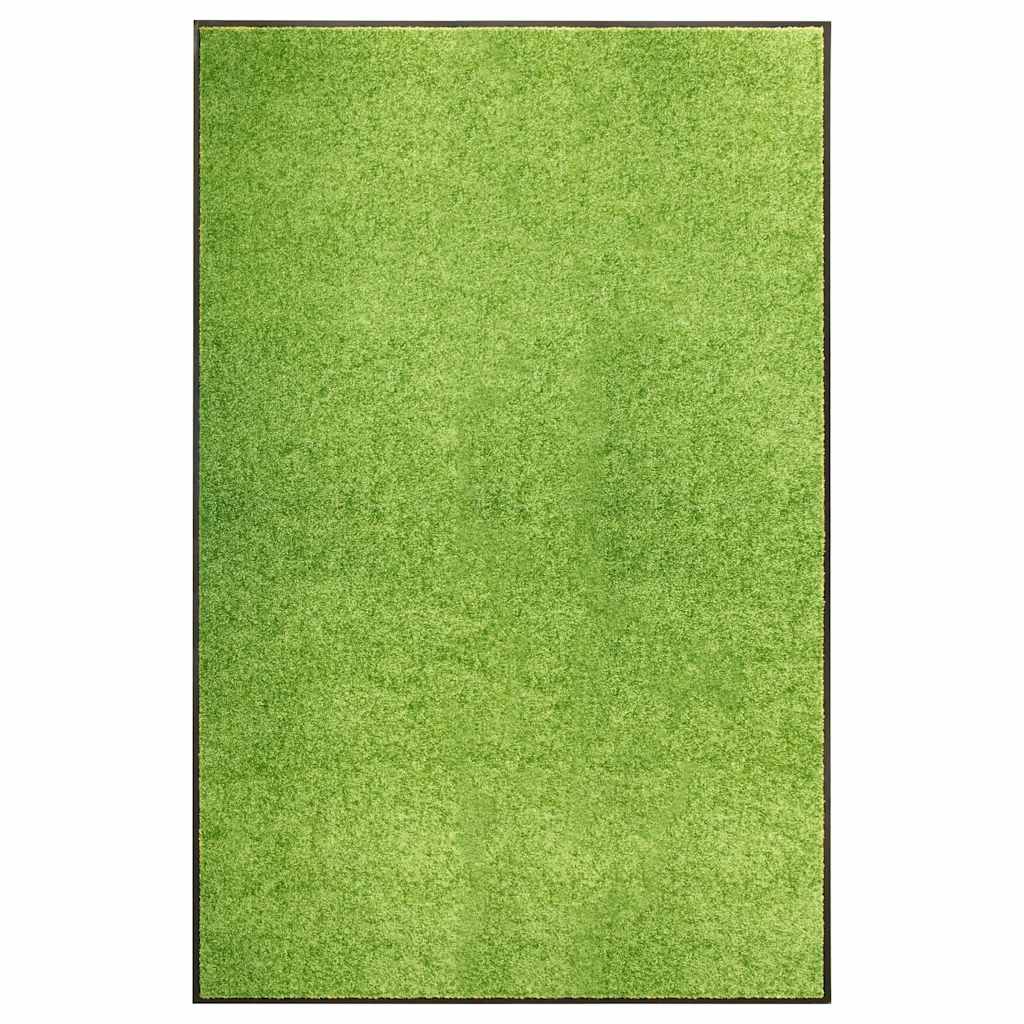vidaXL Felpudo lavable verde 120x180 cm
