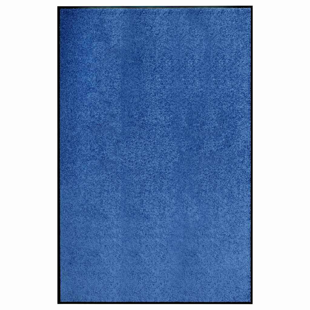 vidaXL Felpudo lavable azul 120x180 cm