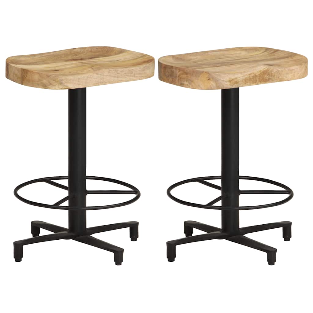 vidaXL Taburetes de cocina 2 unidades madera maciza de mango 52 cm