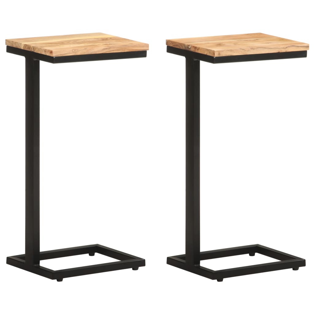 vidaXL Mesitas auxiliares 2 uds madera mango maciza 31,5x24,5x64,5 cm