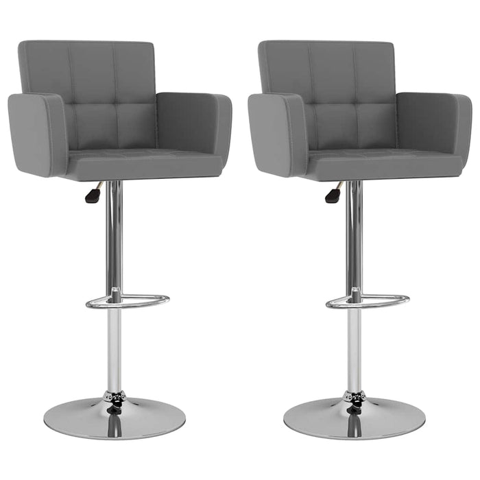 vidaXL Taburetes de cocina 2 unidades cuero sintético gris