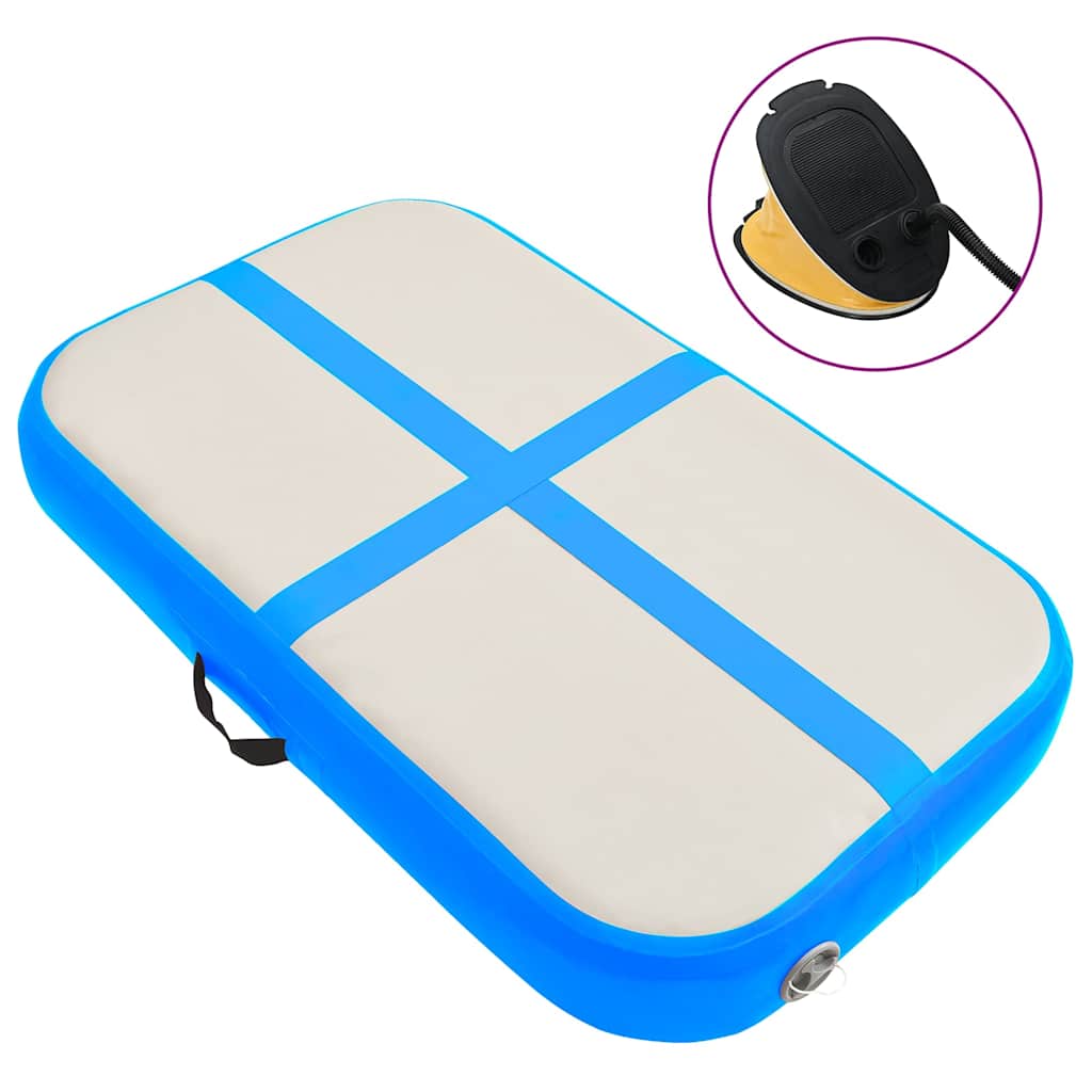 vidaXL Esterilla inflable de gimnasia con bomba PVC azul 60x100x20 cm