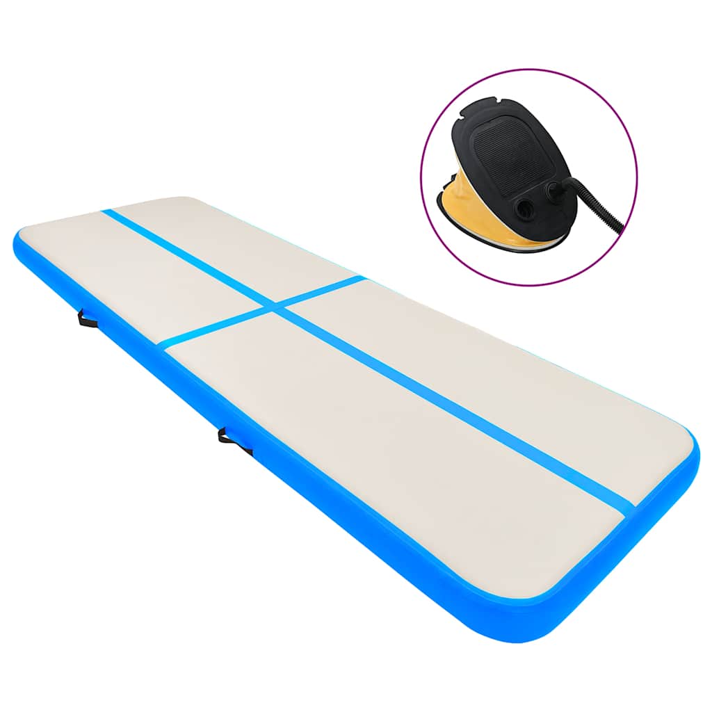 vidaXL Esterilla inflable de gimnasia con bomba PVC azul 300x100x20 cm