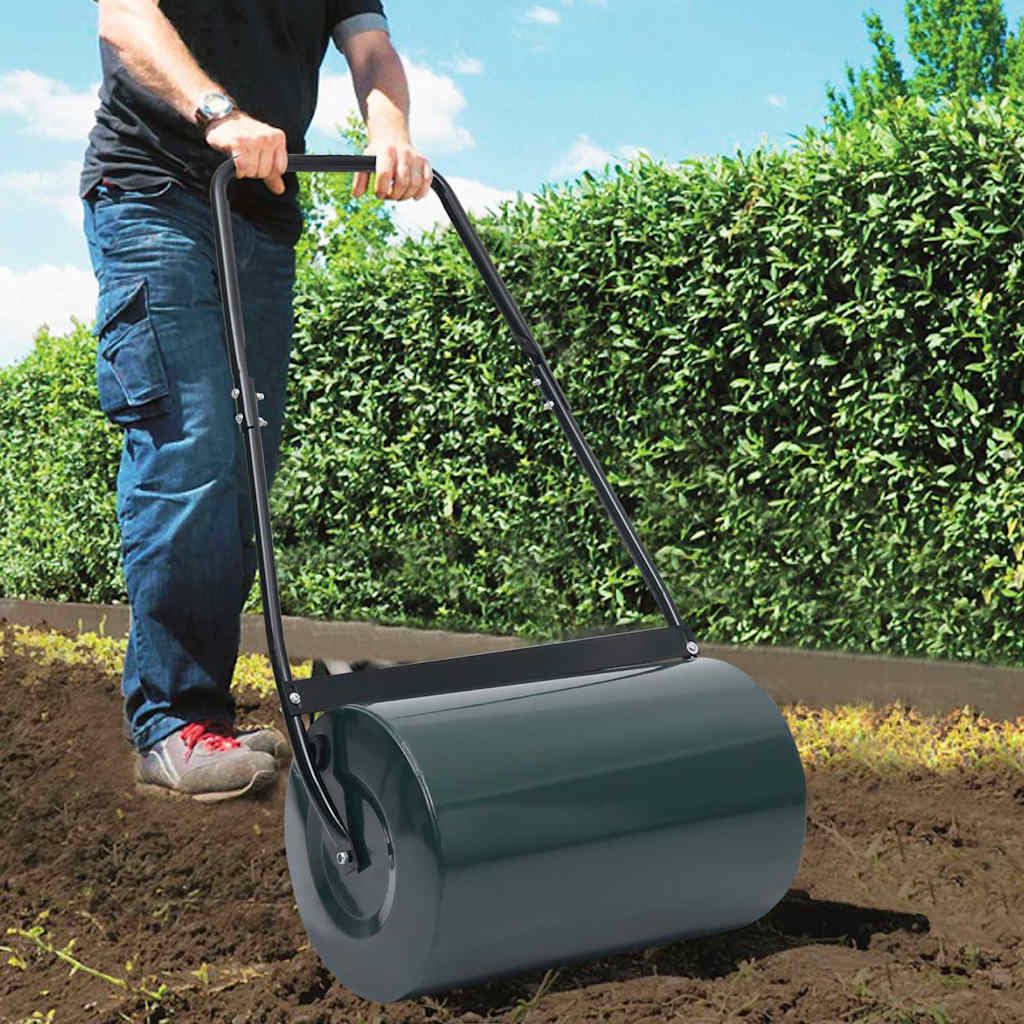 vidaXL Rodillo para césped verde y negro 63 cm 50 L