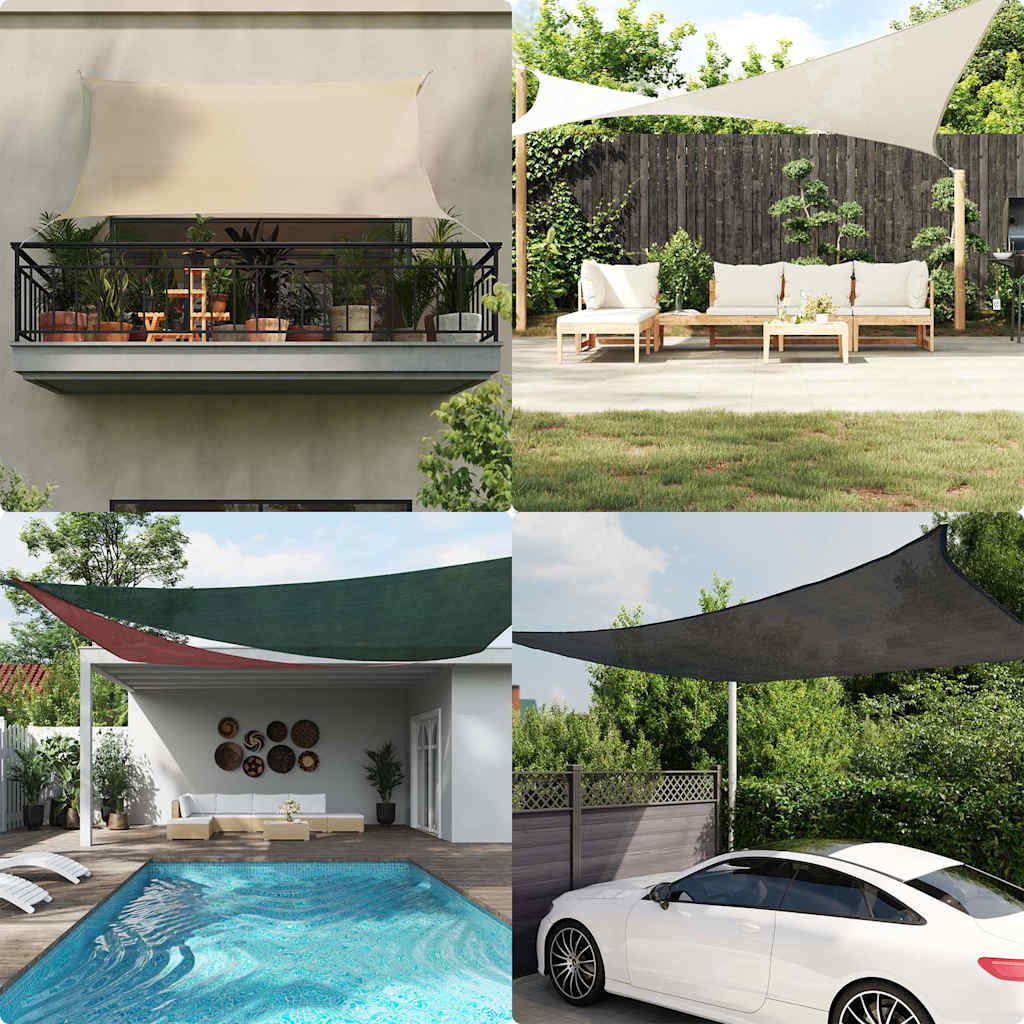vidaXL Toldo de vela HDPE negro 160 g/m² 4x5 m