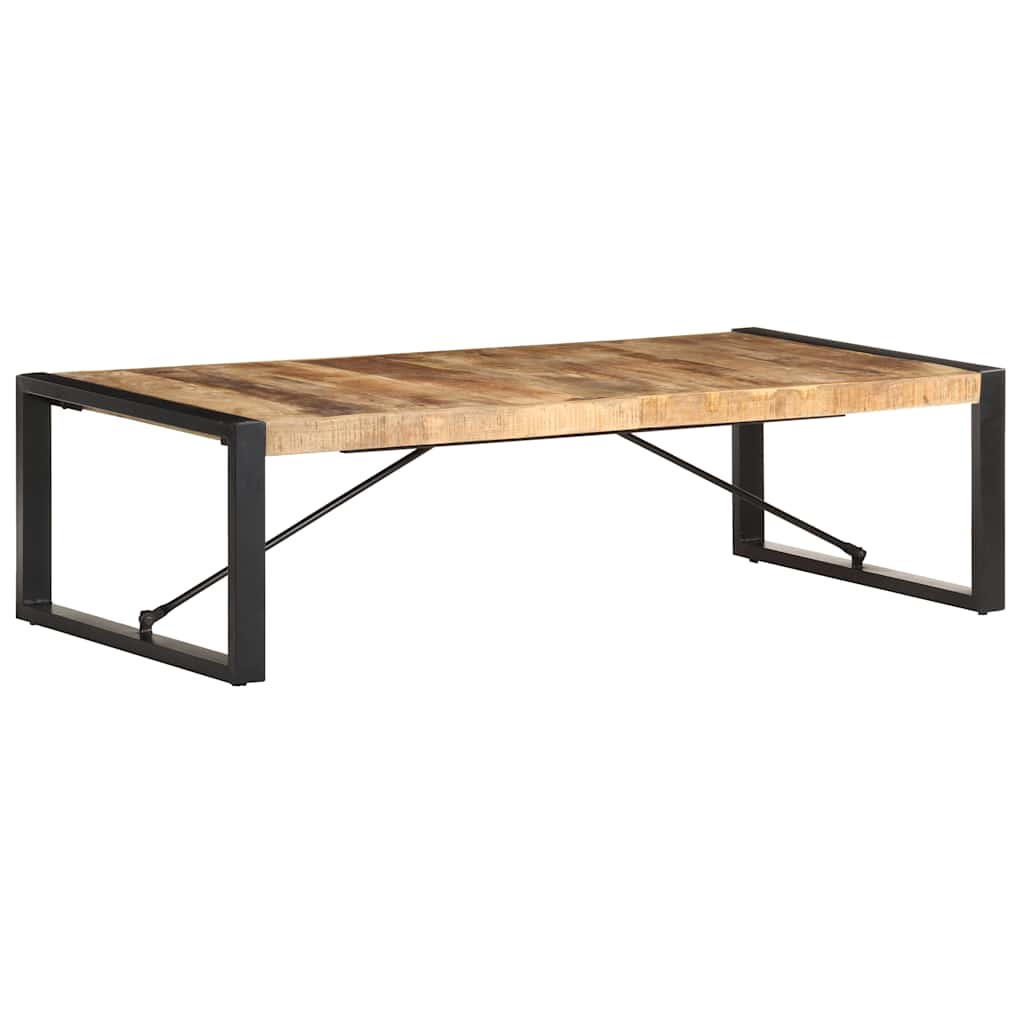 vidaXL Mesa de centro madera de mango rugosa 140x70x40 cm