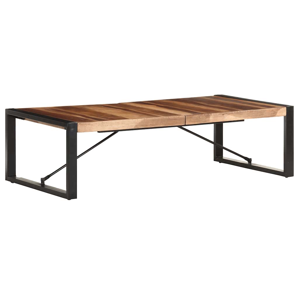 vidaXL Mesa de centro de madera maciza 140x70x40 cm