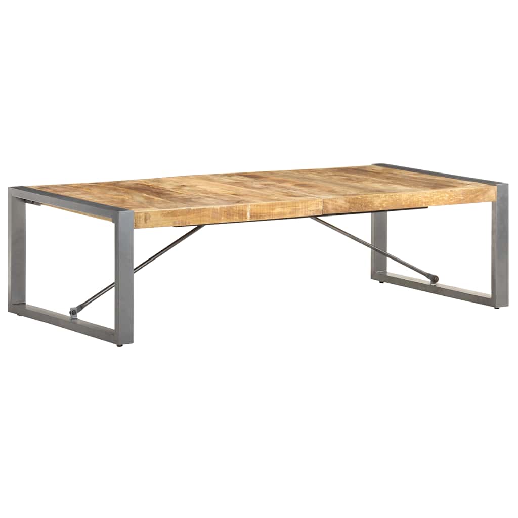 vidaXL Mesa de centro madera de mango rugosa 140x70x40 cm