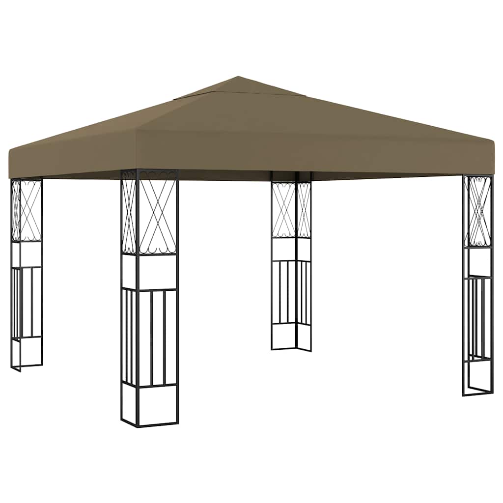 vidaXL Cenador de tela gris taupé 3x3 m