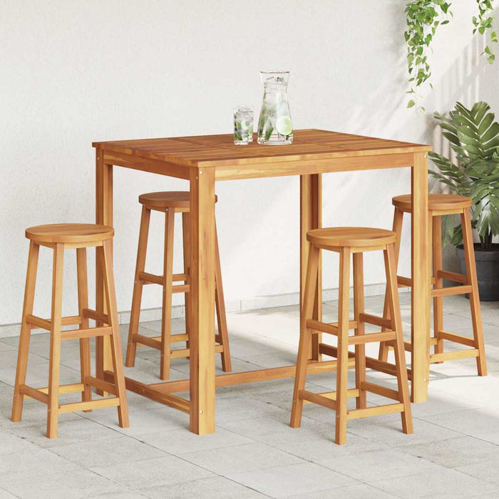 vidaXL Taburetes de cocina 4 unidades madera maciza de acacia