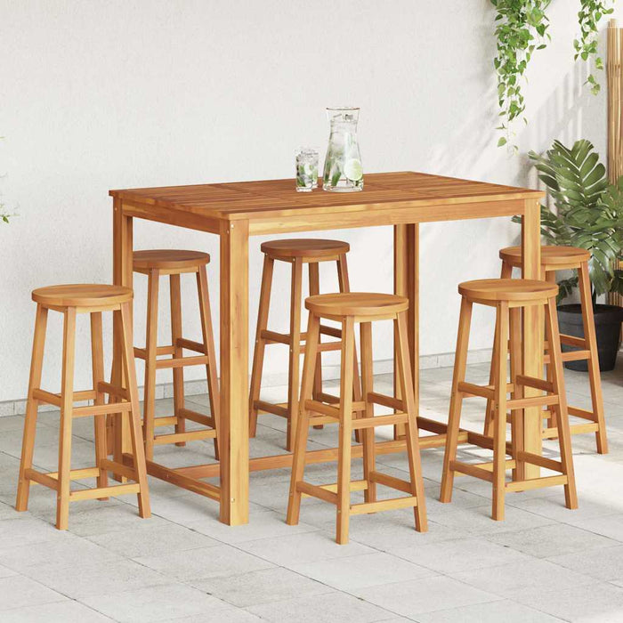 vidaXL Taburetes de cocina 6 unidades madera maciza de acacia