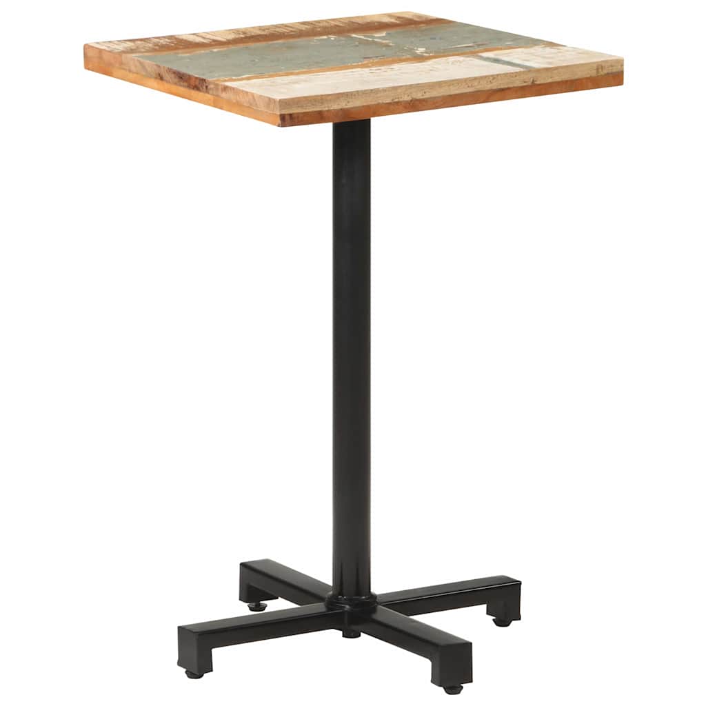 vidaXL Mesa de bistró cuadrada madera maciza reciclada 50x50x75 cm