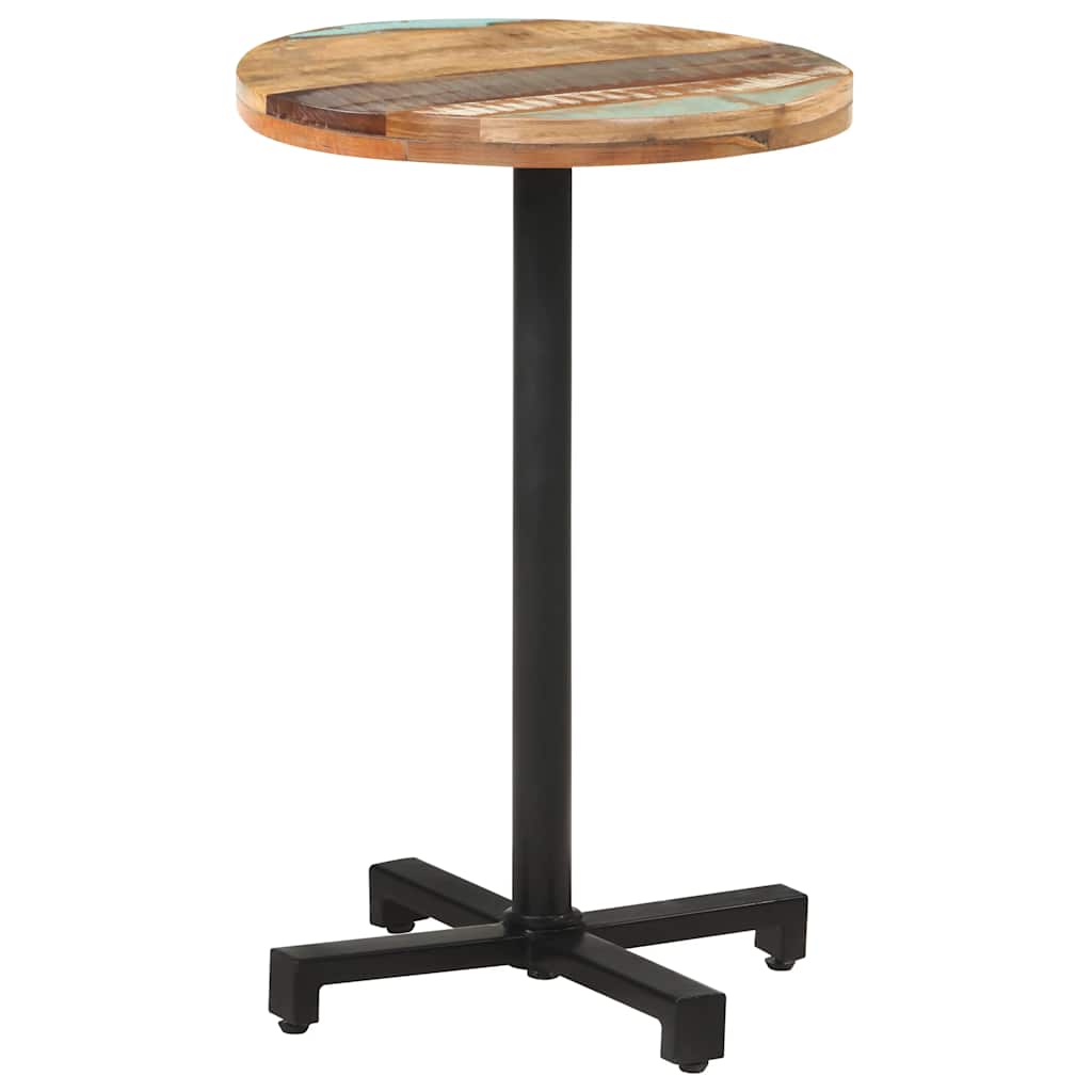 vidaXL Mesa de bistró redonda madera maciza reciclada Ø50x75 cm