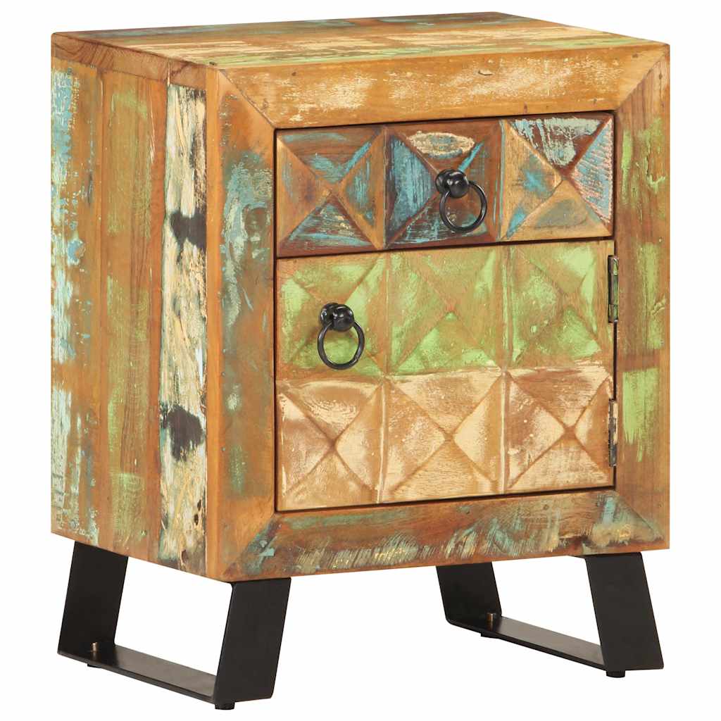 vidaXL Mesita de noche de madera maciza reciclada 40x30x50 cm