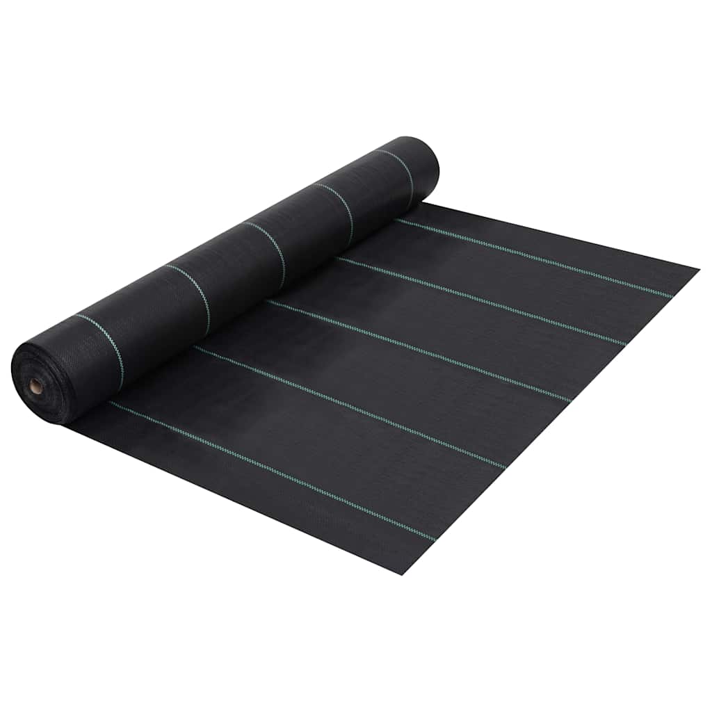 vidaXL Estera de control de malezas y raíces PP negro 2x50 m