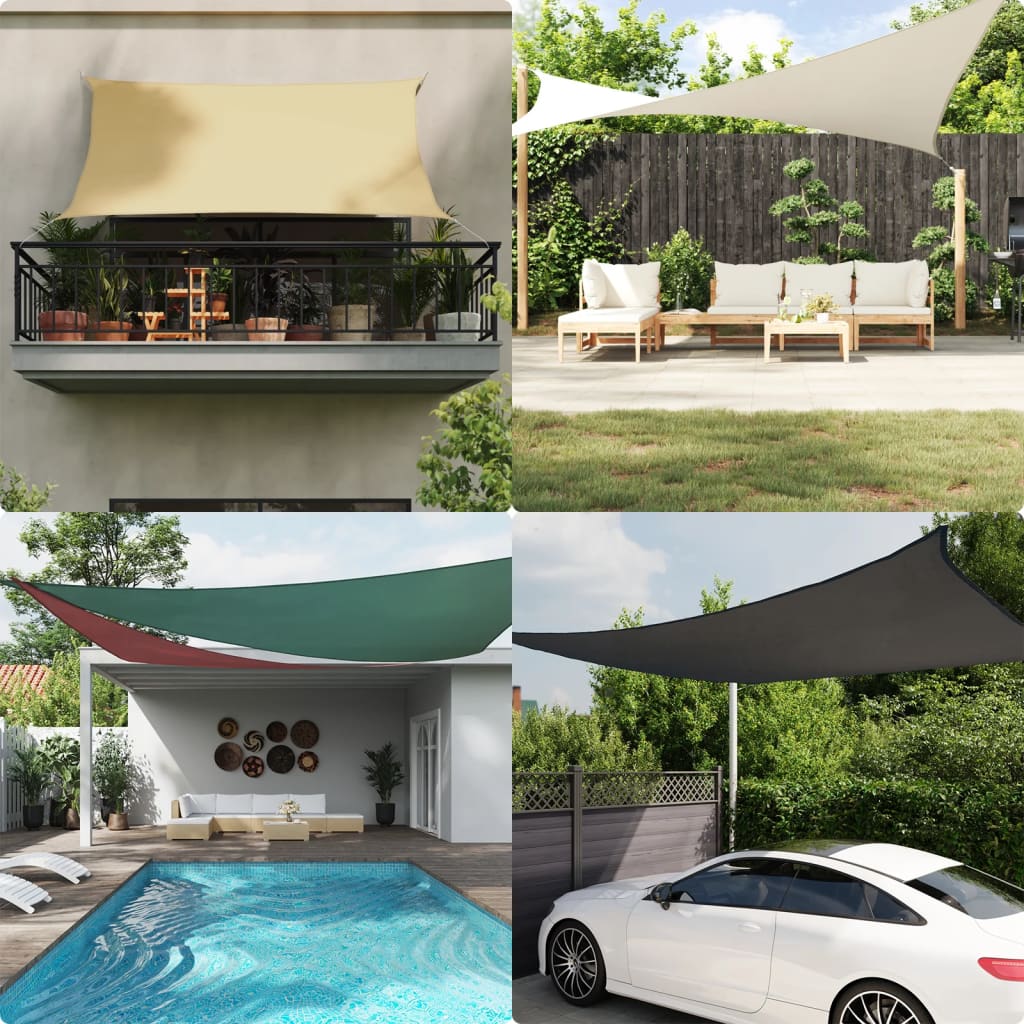 vidaXL Toldo de vela rectangular tela Oxford amarillo 3,5x5 m