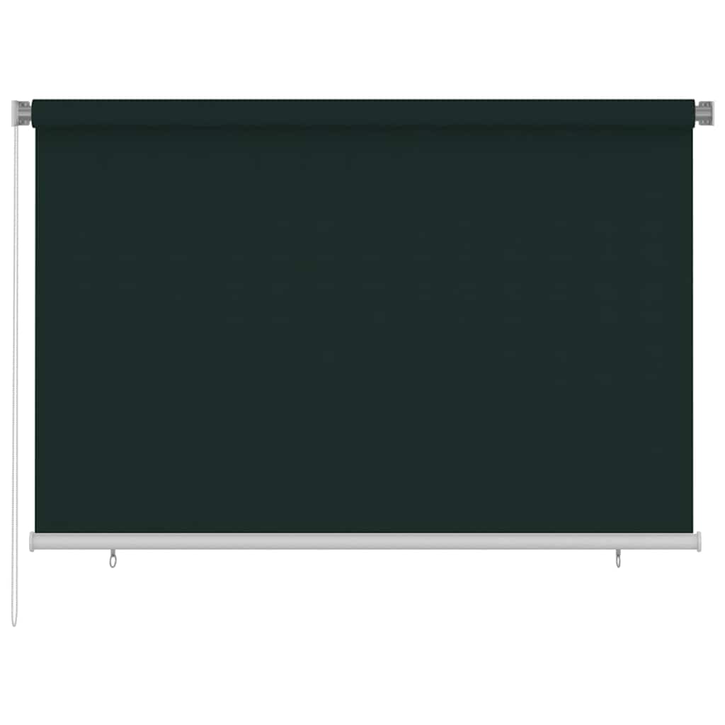 vidaXL Persiana enrollable de exterior 225(ancho)x140(alto)cm verde oscuro HDPE