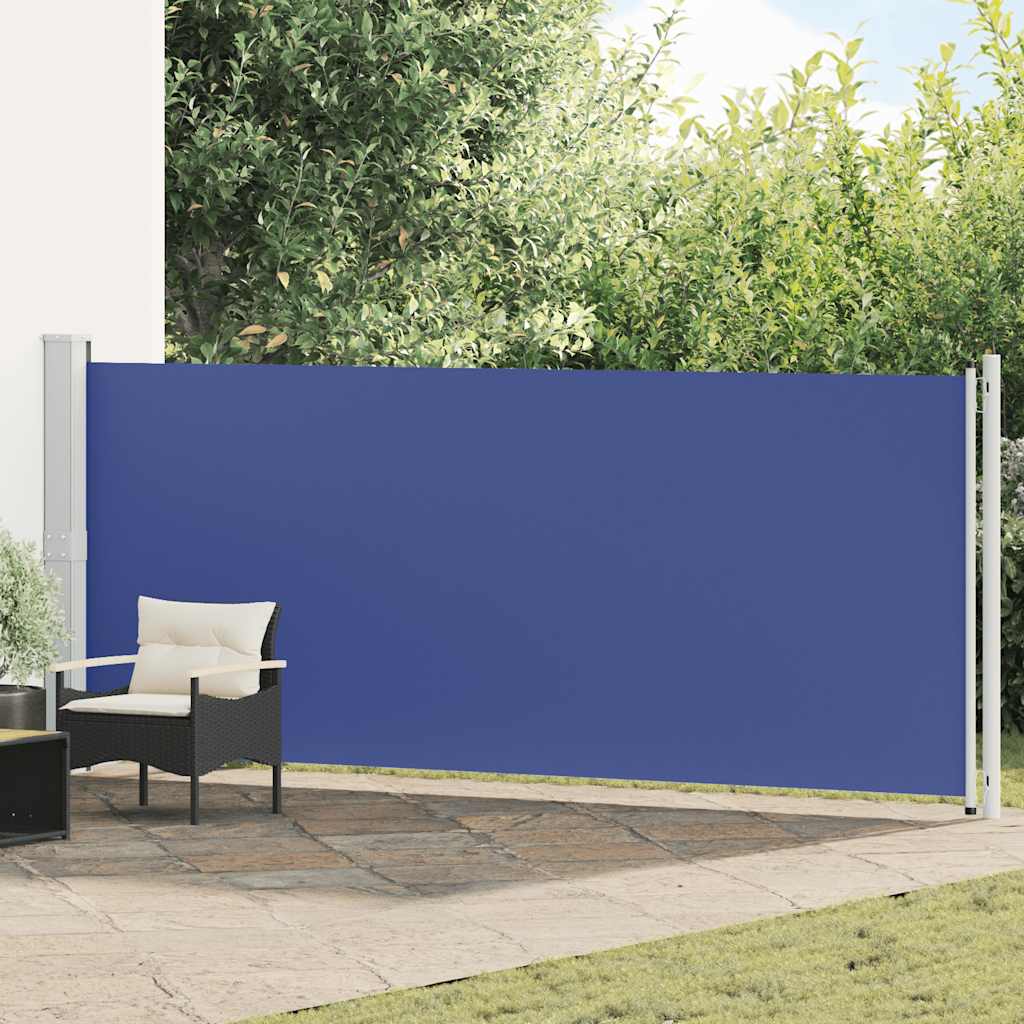 vidaXL Toldo lateral retráctil para patio azul 600x160 cm