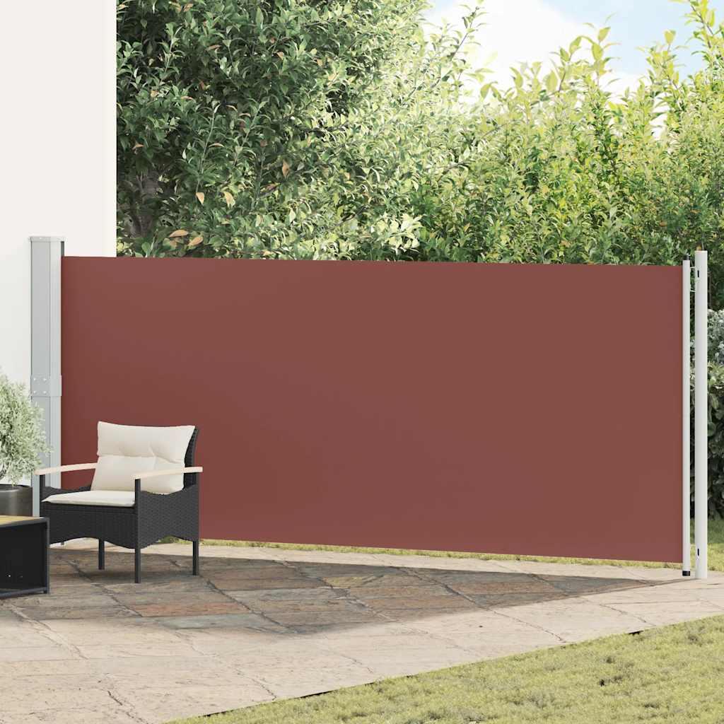 vidaXL Toldo lateral retráctil para patio marrón 614x160 cm