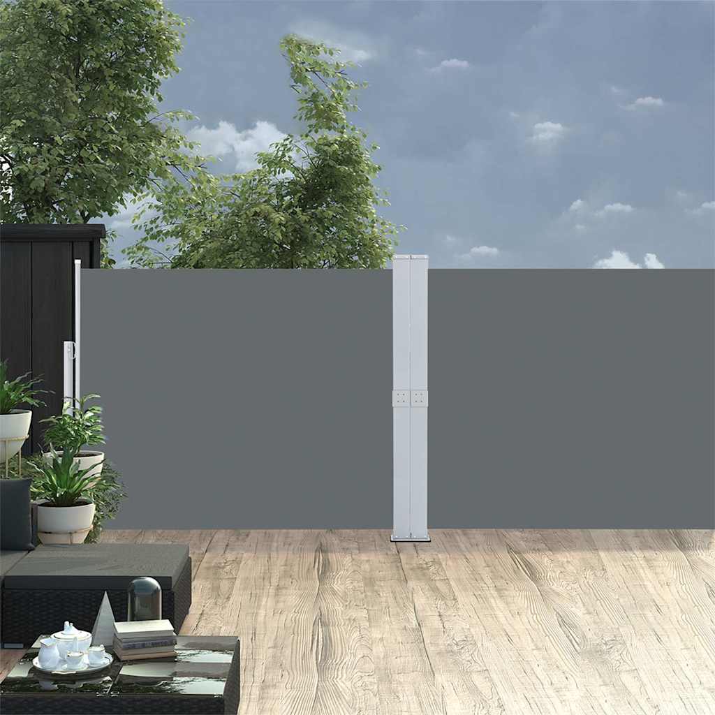 vidaXL Toldo lateral retráctil para patio gris antracita 140x1200 cm