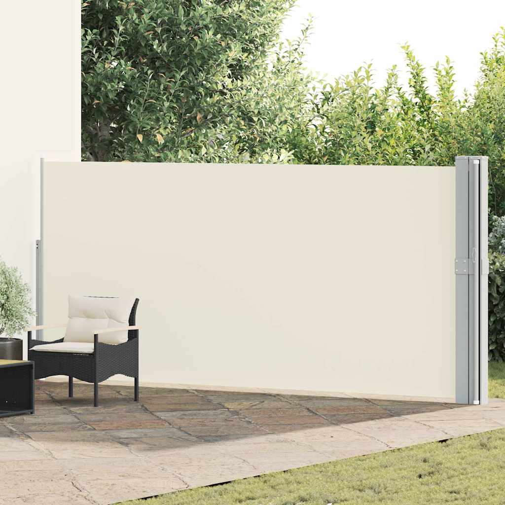 vidaXL Toldo lateral retráctil para patio color crema 170x1200 cm