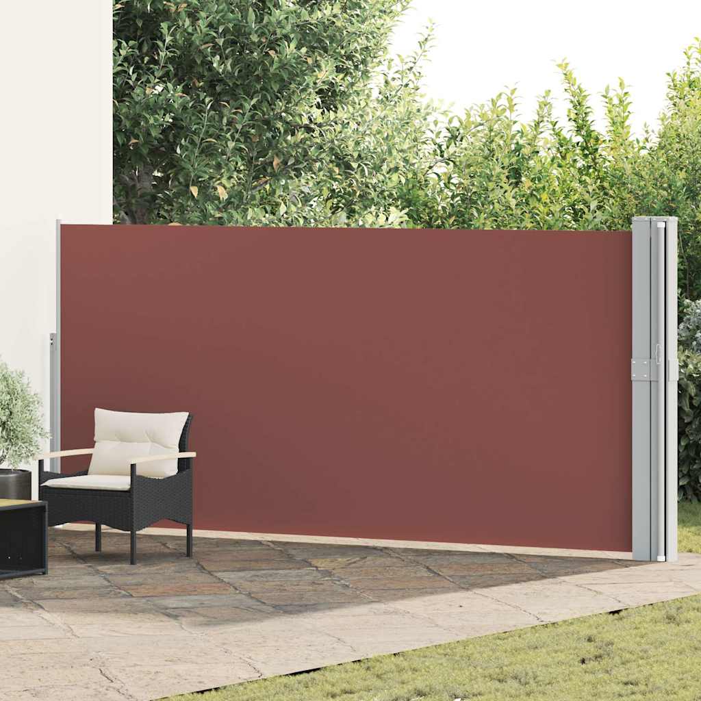 vidaXL Toldo lateral retráctil para patio marrón 170x1200 cm