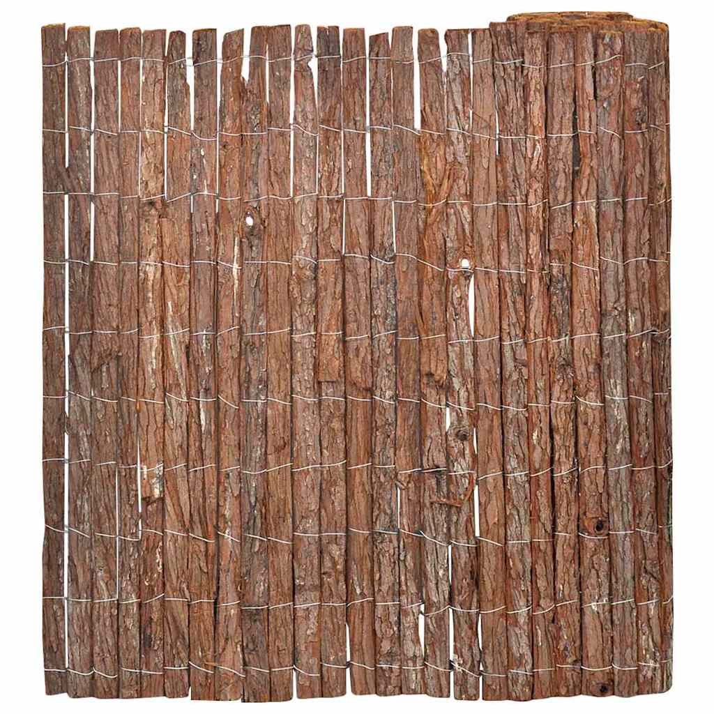 vidaXL Valla de corteza 100 x 600 cm Corteza Marrón