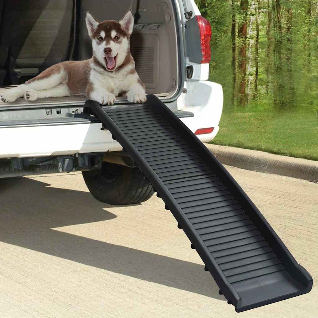 vidaXL Rampa para perros plegable negra 155,5x40x15,5 cm