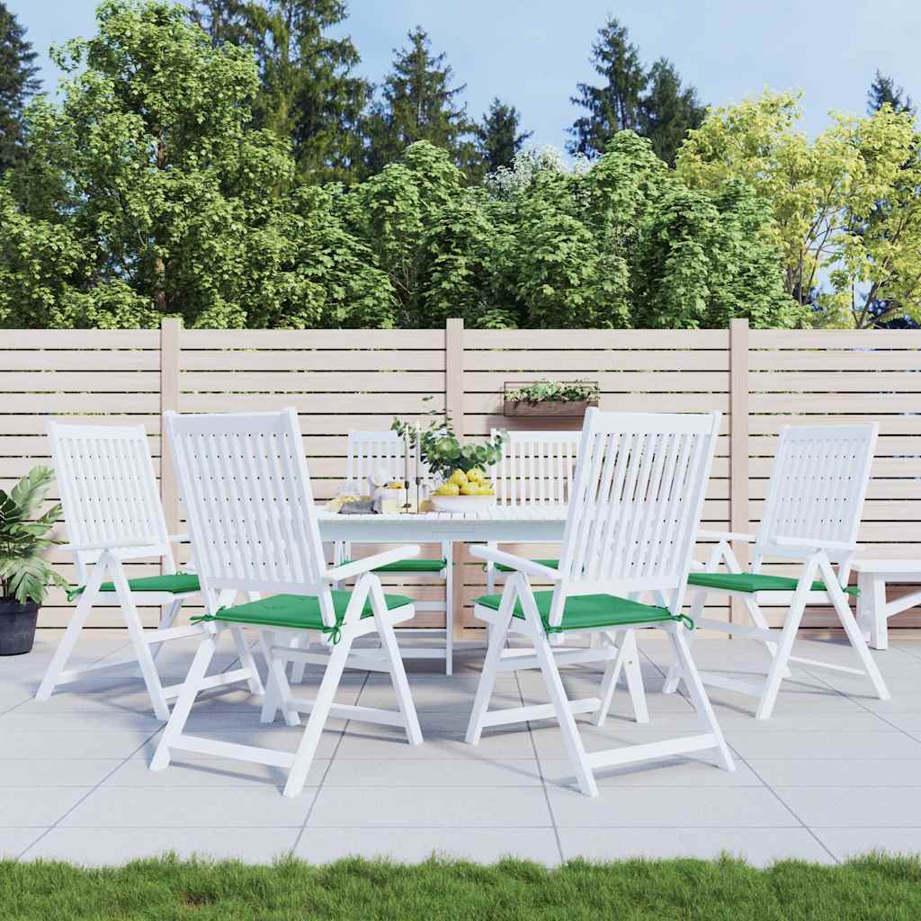 vidaXL Cojines de silla de jardín 6 uds tela Oxford verde 50x50x3 cm
