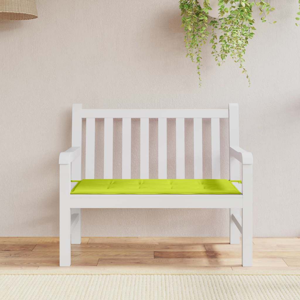 vidaXL Cojín de banco de jardín tela Oxford verde claro 120x50x3 cm