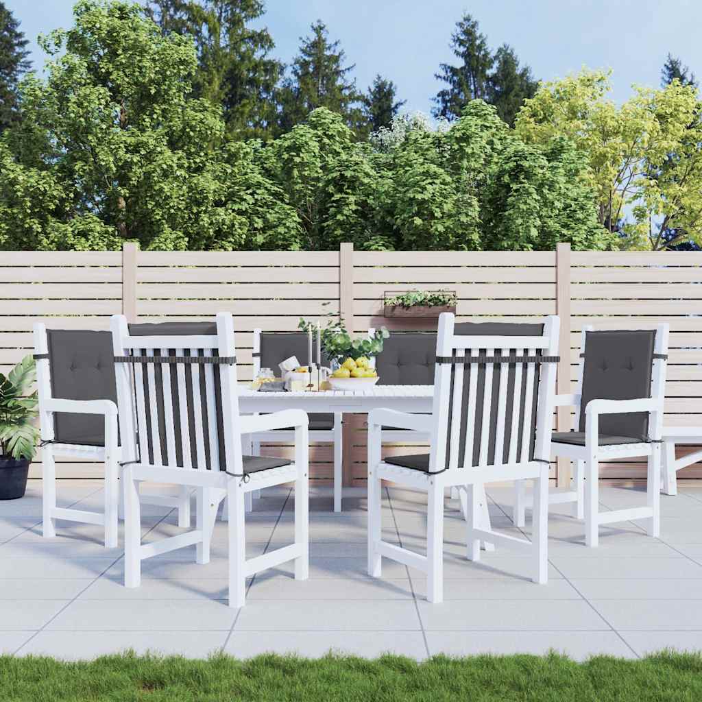 vidaXL Cojín silla jardín respaldo bajo 6 uds tela Oxford antracita